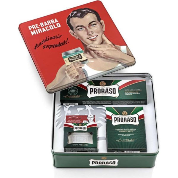 Proraso refresh locion 100ml + crema 1u + jabon facial 1u